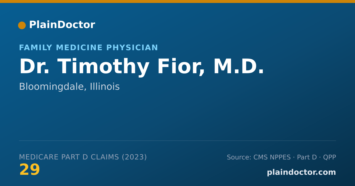 Shareable card for Timothy Fior, M.D. - Family Medicine Physician, Bloomingdale, IL