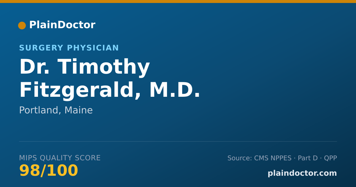 Shareable card for Timothy Fitzgerald, M.D. - Surgery Physician, Portland, ME