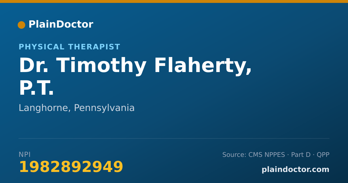 Shareable card for Timothy Flaherty, P.T. - Physical Therapist, Langhorne, PA