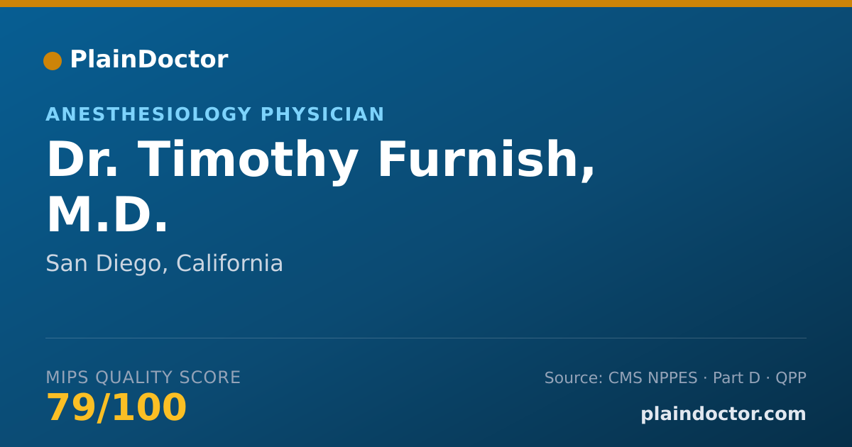 Shareable card for Timothy Furnish, M.D. - Anesthesiology Physician, San Diego, CA