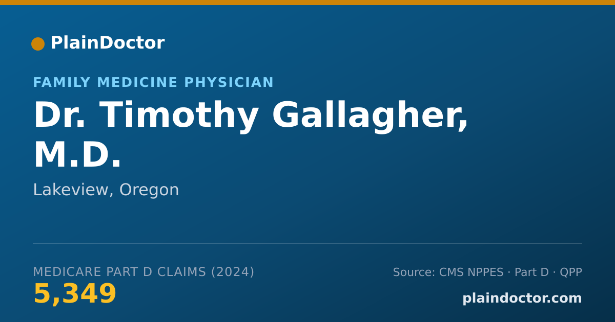 Shareable card for Timothy Gallagher, M.D. - Family Medicine Physician, Lakeview, OR
