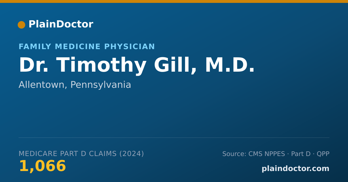 Shareable card for Timothy Gill, M.D. - Family Medicine Physician, Allentown, PA