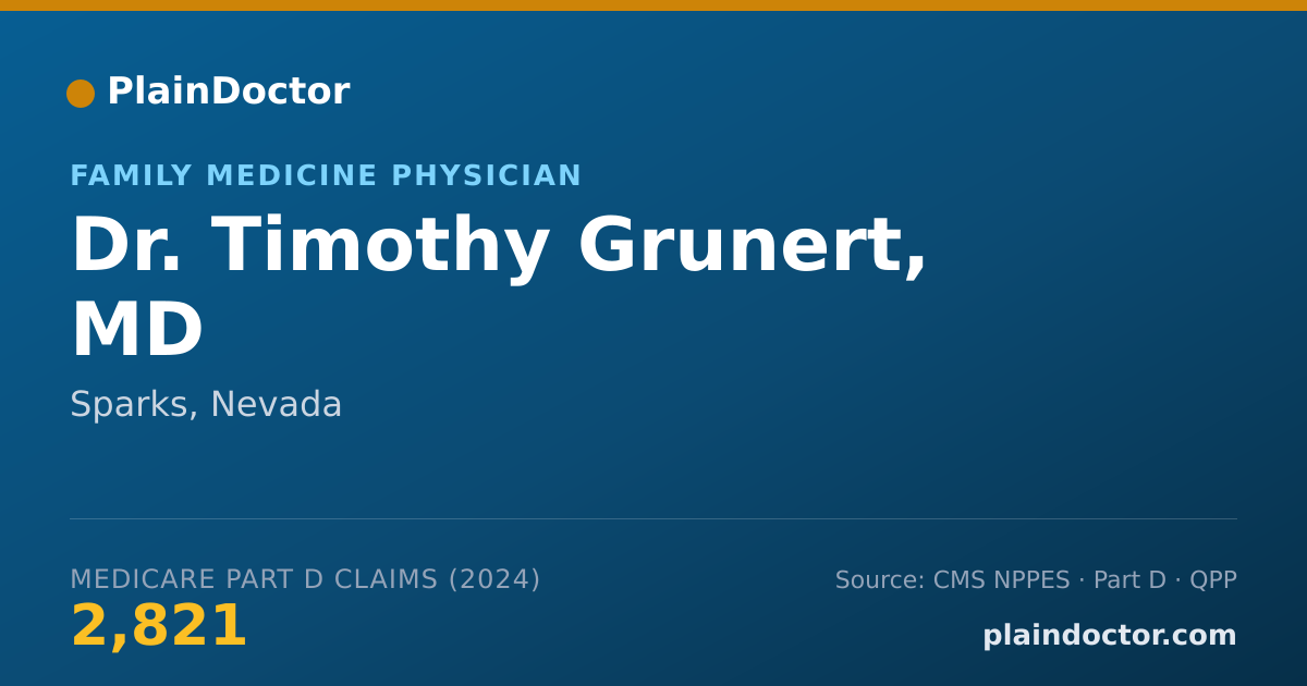 Shareable card for Timothy Grunert, MD - Family Medicine Physician, Sparks, NV