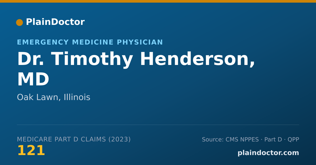 Shareable card for Timothy Henderson, MD - Emergency Medicine Physician, Oak Lawn, IL