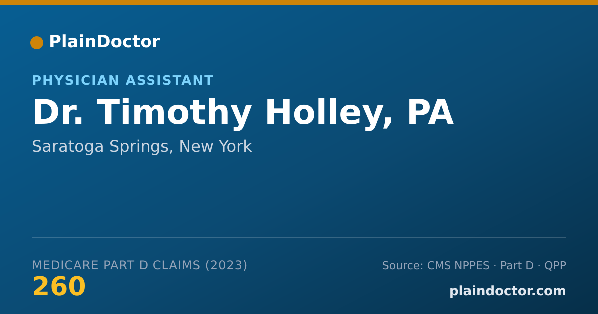 Shareable card for Timothy Holley, PA - Physician Assistant, Saratoga Springs, NY