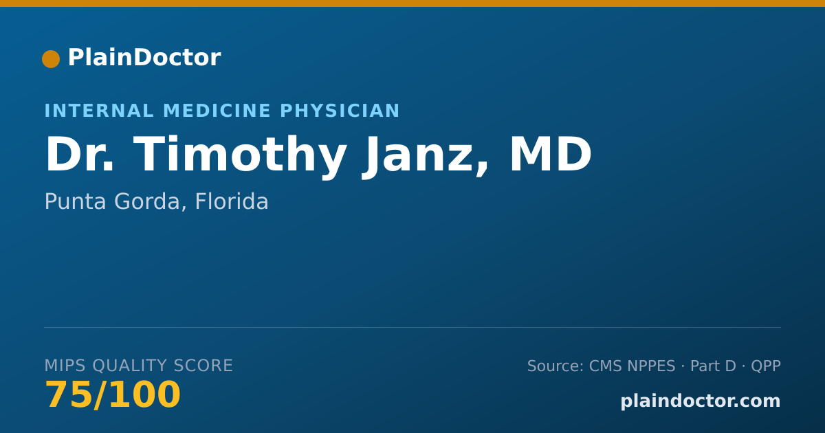 Shareable card for Timothy Janz, MD - Internal Medicine Physician, Punta Gorda, FL