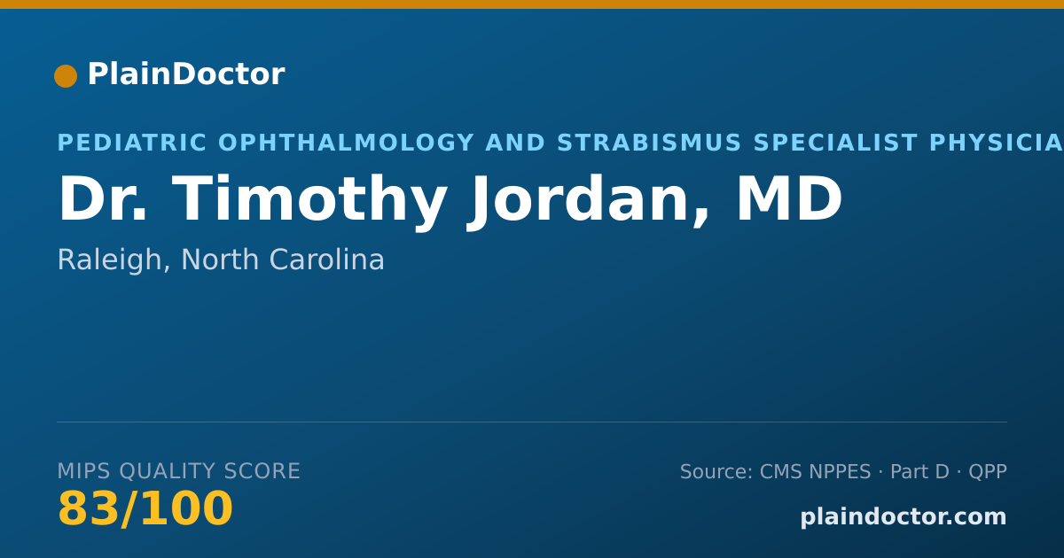Shareable card for Timothy Jordan, MD - Pediatric Ophthalmology and Strabismus Specialist Physician, Raleigh, NC