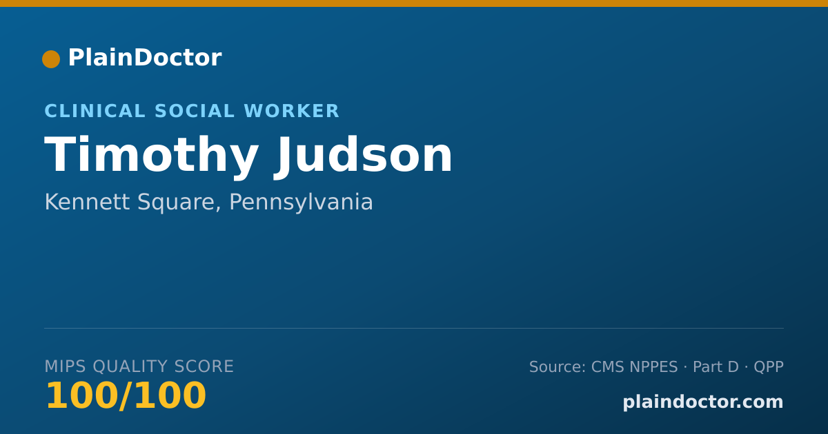 Shareable card for Timothy Judson - Clinical Social Worker, Kennett Square, PA