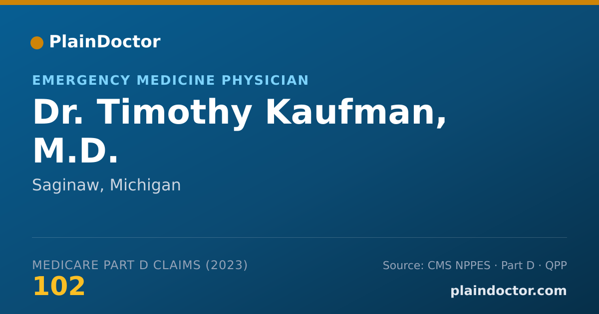 Shareable card for Timothy Kaufman, M.D. - Emergency Medicine Physician, Saginaw, MI