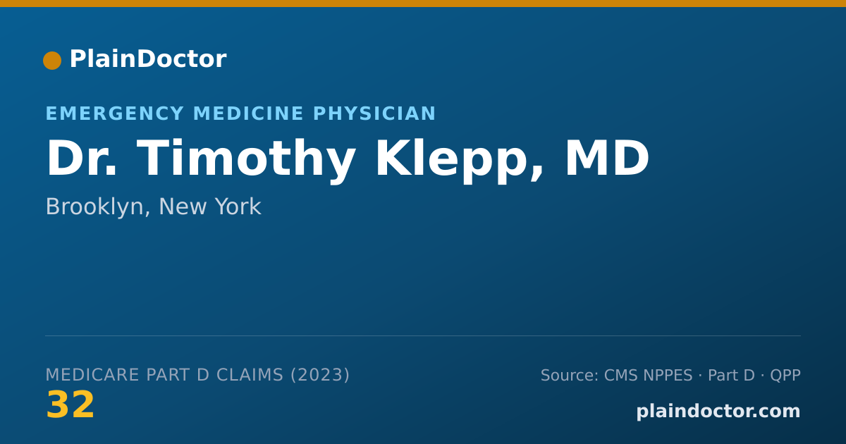 Shareable card for Timothy Klepp, MD - Emergency Medicine Physician, Brooklyn, NY