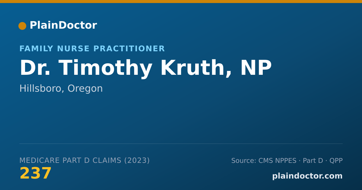 Shareable card for Timothy Kruth, NP - Family Nurse Practitioner, Hillsboro, OR