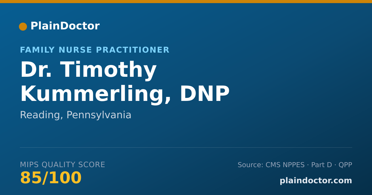 Shareable card for Timothy Kummerling, DNP - Family Nurse Practitioner, Reading, PA