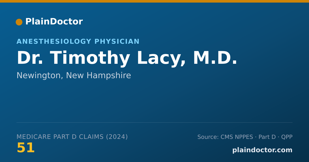 Shareable card for Timothy Lacy, M.D. - Anesthesiology Physician, Newington, NH
