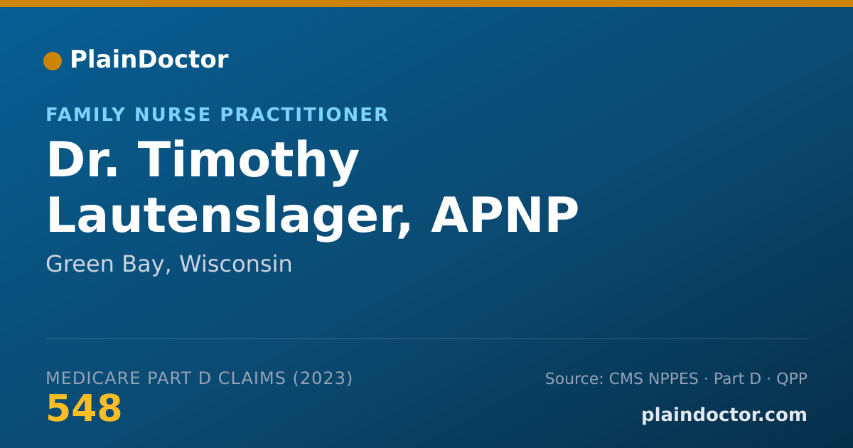 Shareable card for Timothy Lautenslager, APNP - Family Nurse Practitioner, Green Bay, WI