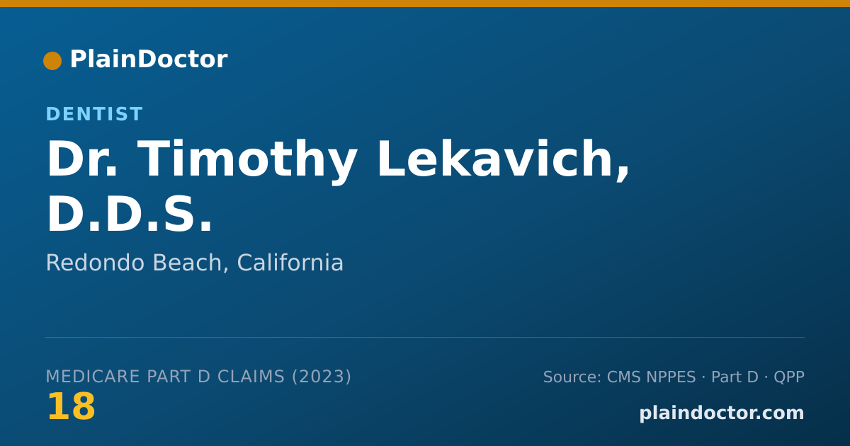 Shareable card for Timothy Lekavich, D.D.S. - Dentist, Redondo Beach, CA
