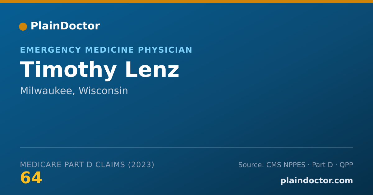 Shareable card for Timothy Lenz - Emergency Medicine Physician, Milwaukee, WI