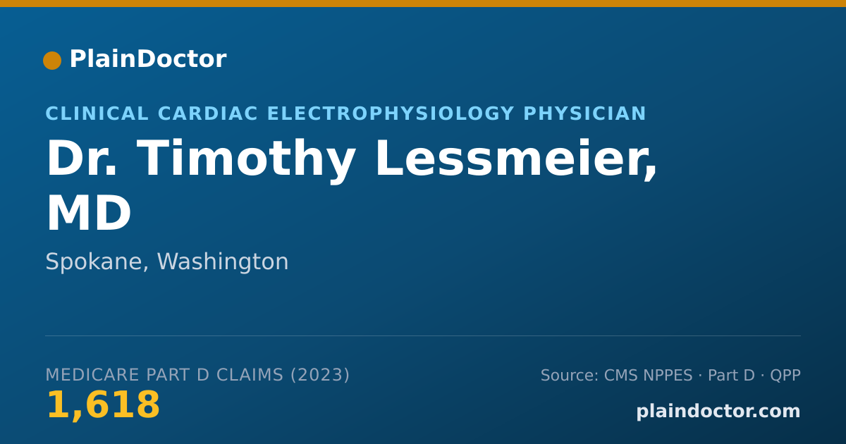 Shareable card for Timothy Lessmeier, MD - Clinical Cardiac Electrophysiology Physician, Spokane, WA