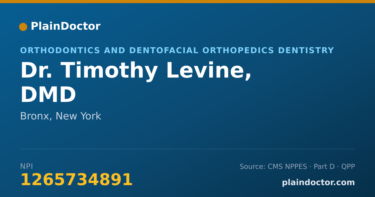 Shareable card for Timothy Levine, DMD - Orthodontics and Dentofacial Orthopedics Dentistry, Bronx, NY