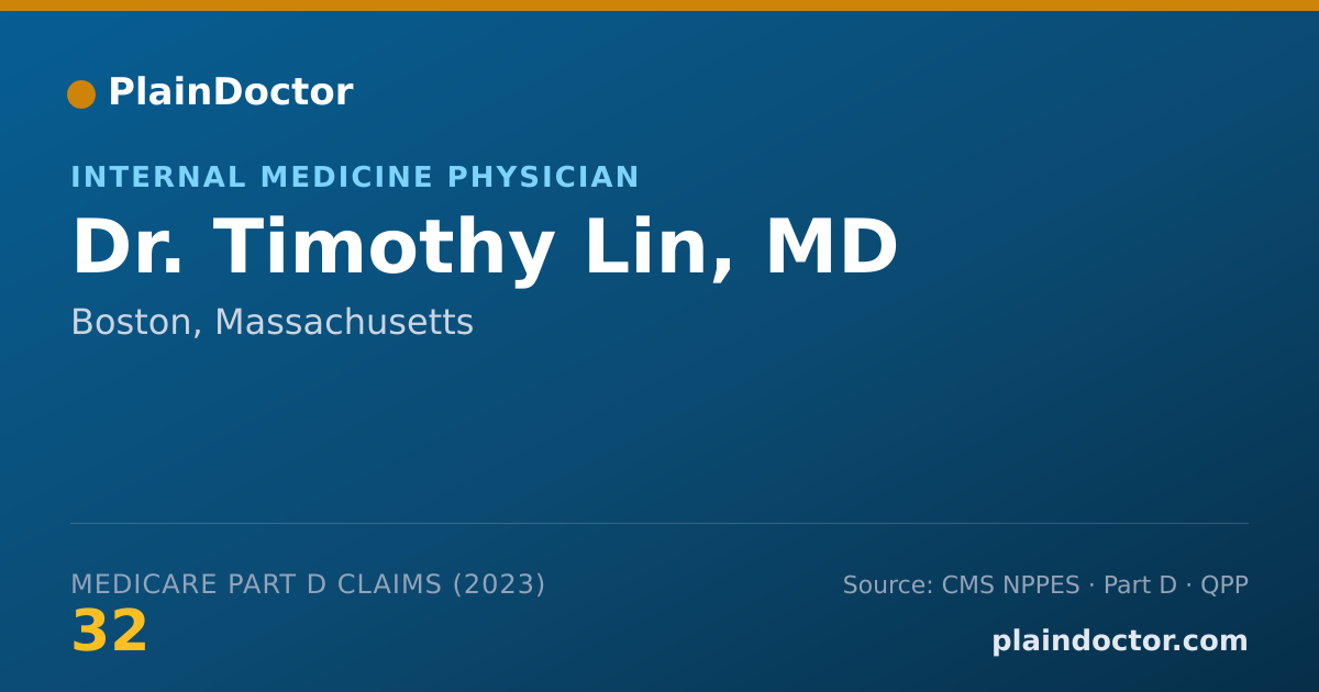 Shareable card for Timothy Lin, MD - Internal Medicine Physician, Boston, MA