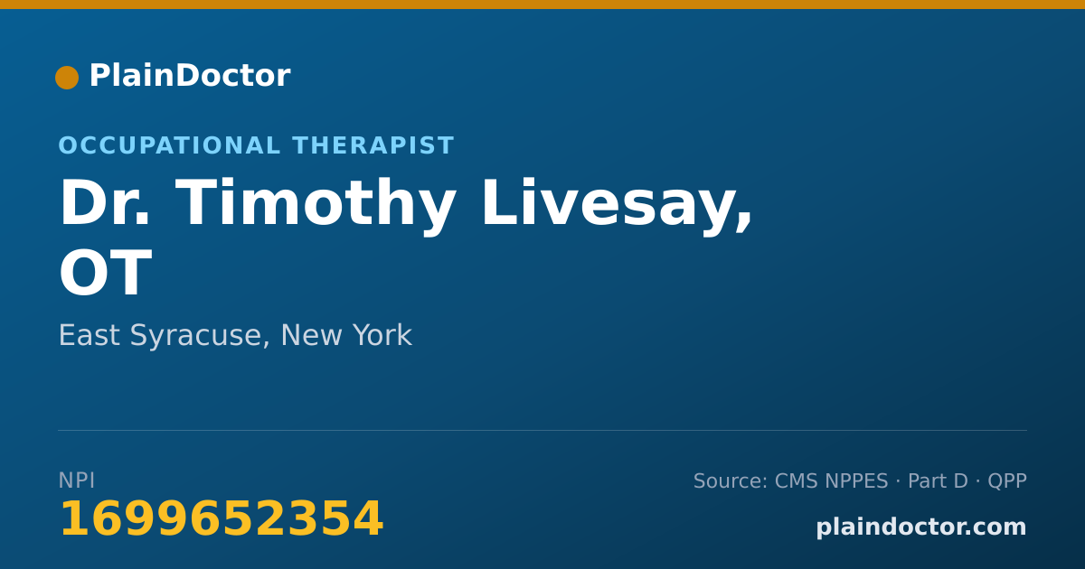 Shareable card for Timothy Livesay, OT - Occupational Therapist, East Syracuse, NY