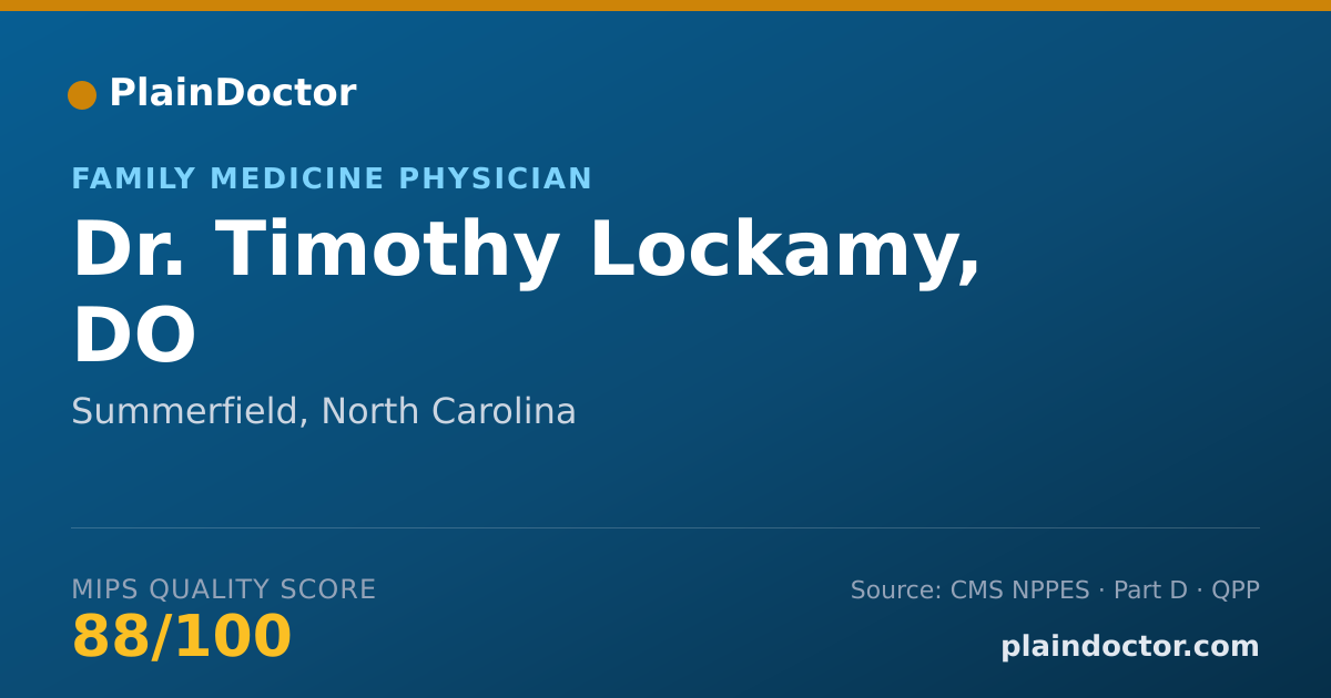 Shareable card for Timothy Lockamy, DO - Family Medicine Physician, Summerfield, NC