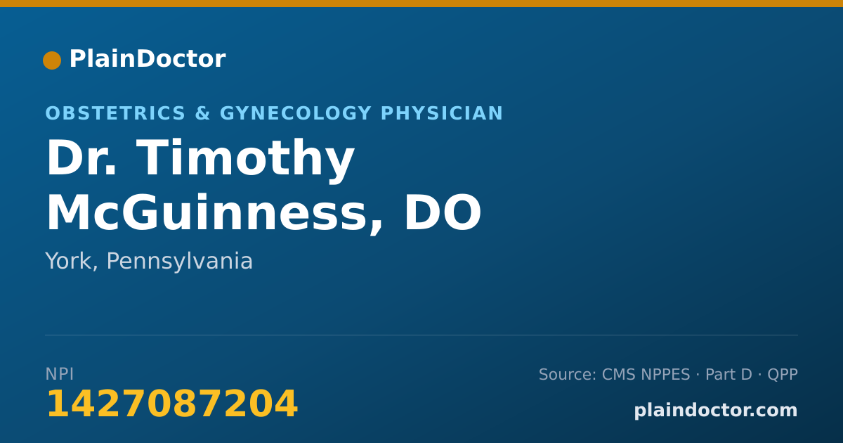 Shareable card for Timothy McGuinness, DO - Obstetrics & Gynecology Physician, York, PA
