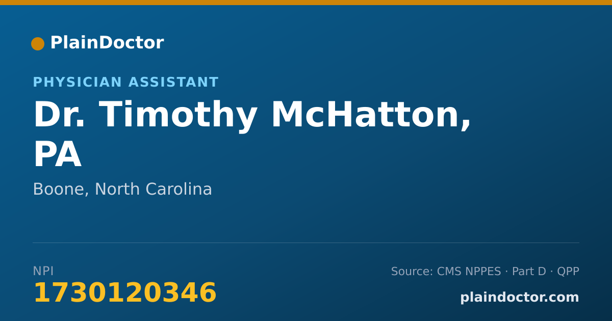 Shareable card for Timothy McHatton, PA - Physician Assistant, Boone, NC