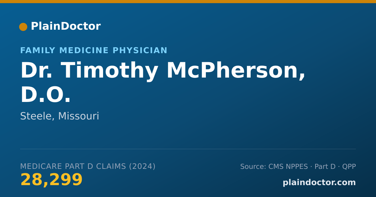 Shareable card for Timothy McPherson, D.O. - Family Medicine Physician, Steele, MO