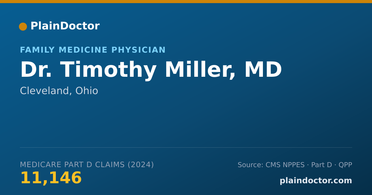 Shareable card for Timothy Miller, MD - Family Medicine Physician, Cleveland, OH