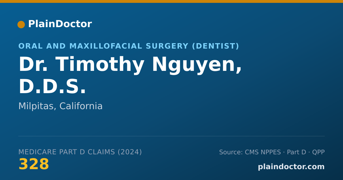 Shareable card for Timothy Nguyen, D.D.S. - Oral and Maxillofacial Surgery (Dentist), Milpitas, CA