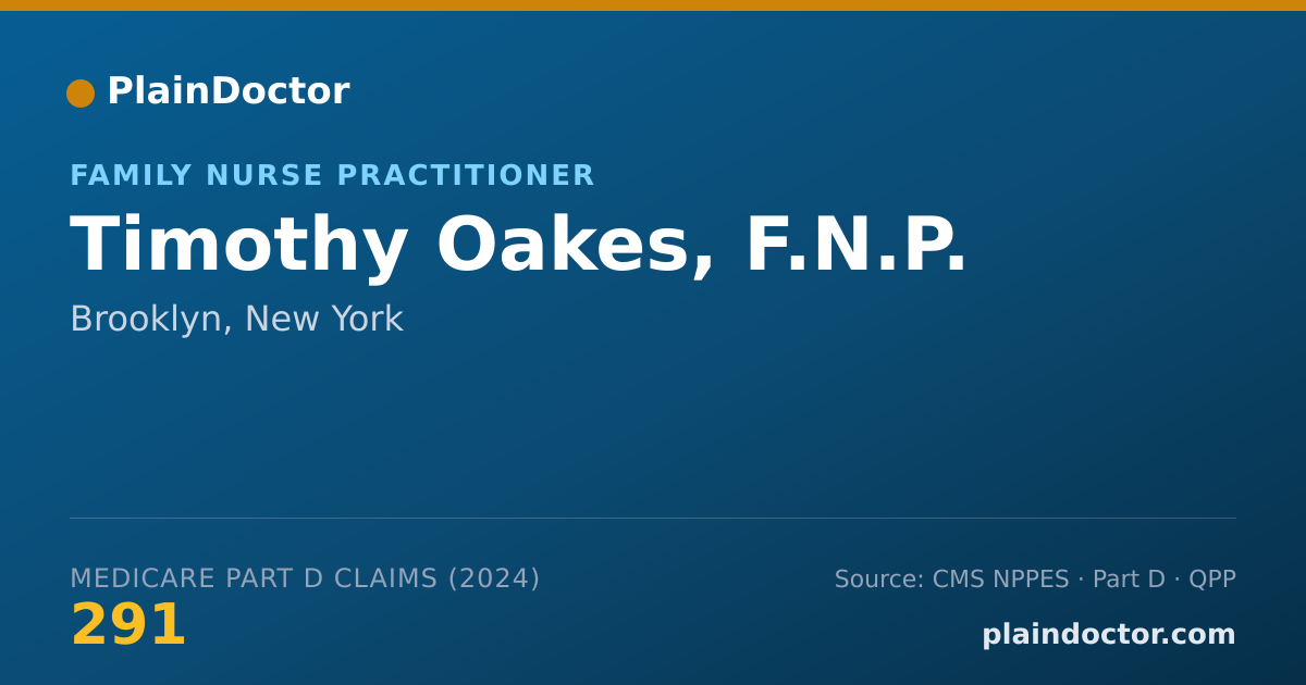 Shareable card for Timothy Oakes, F.N.P. - Registered Nurse, Brooklyn, NY