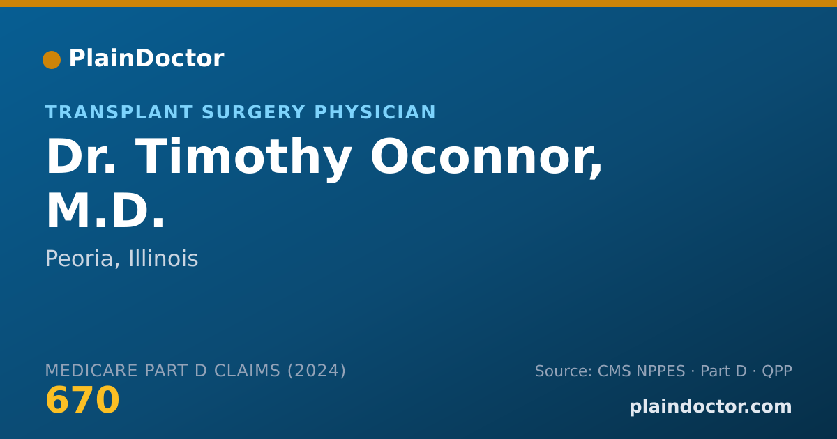 Shareable card for Timothy Oconnor, M.D. - Transplant Surgery Physician, Peoria, IL