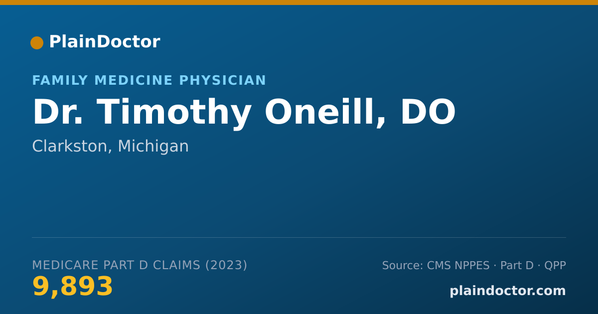 Shareable card for Timothy Oneill, DO - Family Medicine Physician, Clarkston, MI
