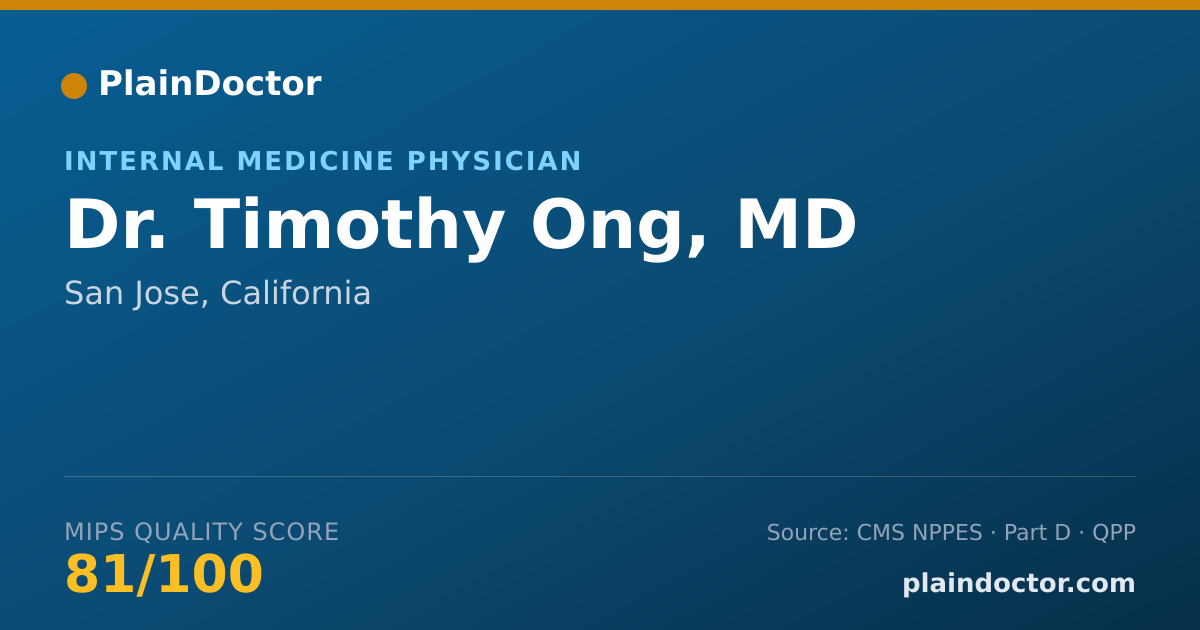 Shareable card for Timothy Ong, MD - Internal Medicine Physician, San Jose, CA