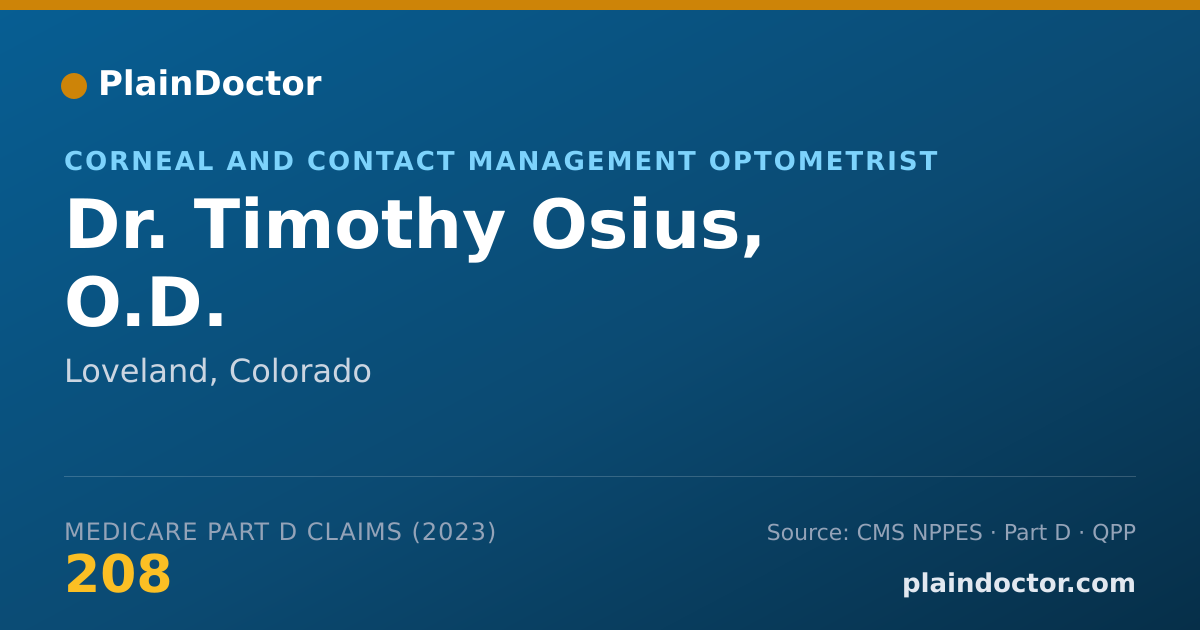 Shareable card for Timothy Osius, O.D. - Corneal and Contact Management Optometrist, Loveland, CO