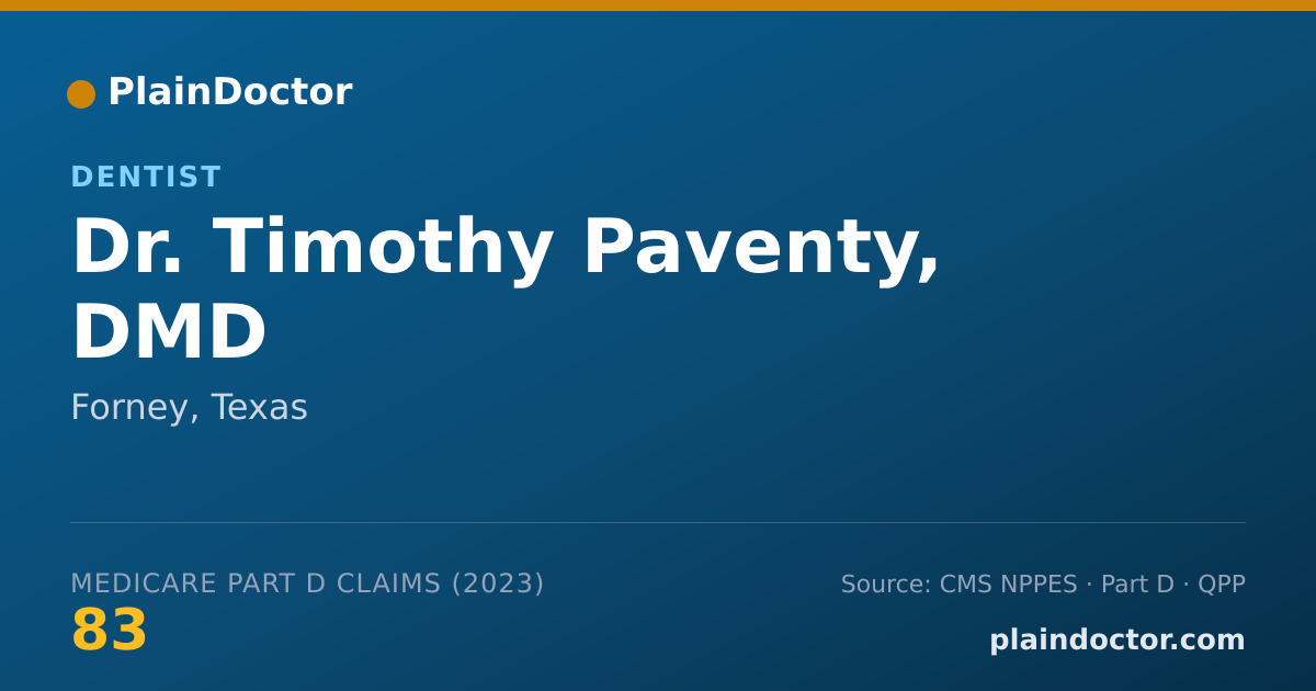 Shareable card for Timothy Paventy, DMD - Dentist, Forney, TX