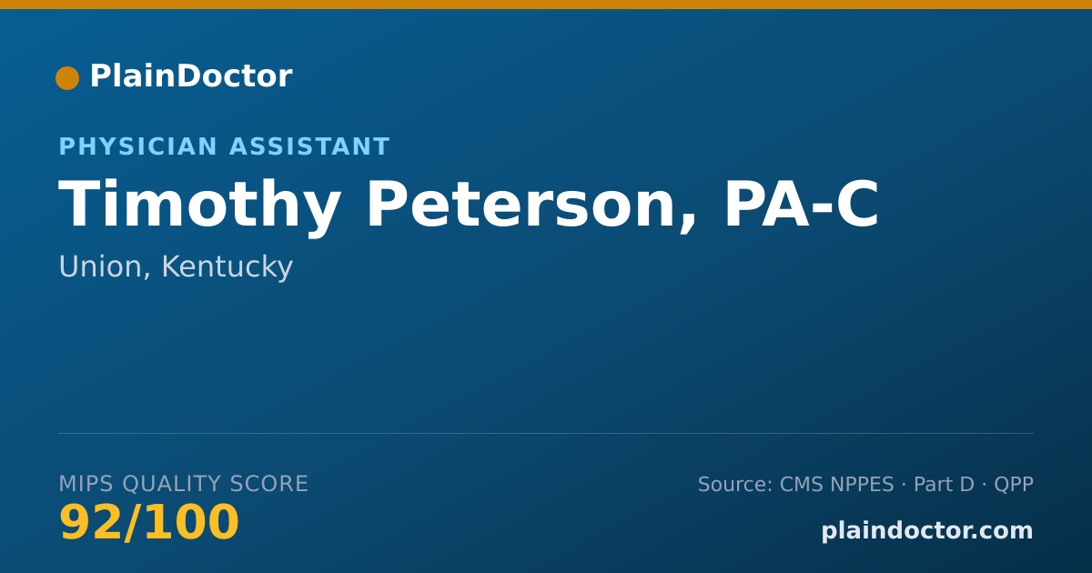 Shareable card for Timothy Peterson, PA-C - Physician Assistant, Union, KY