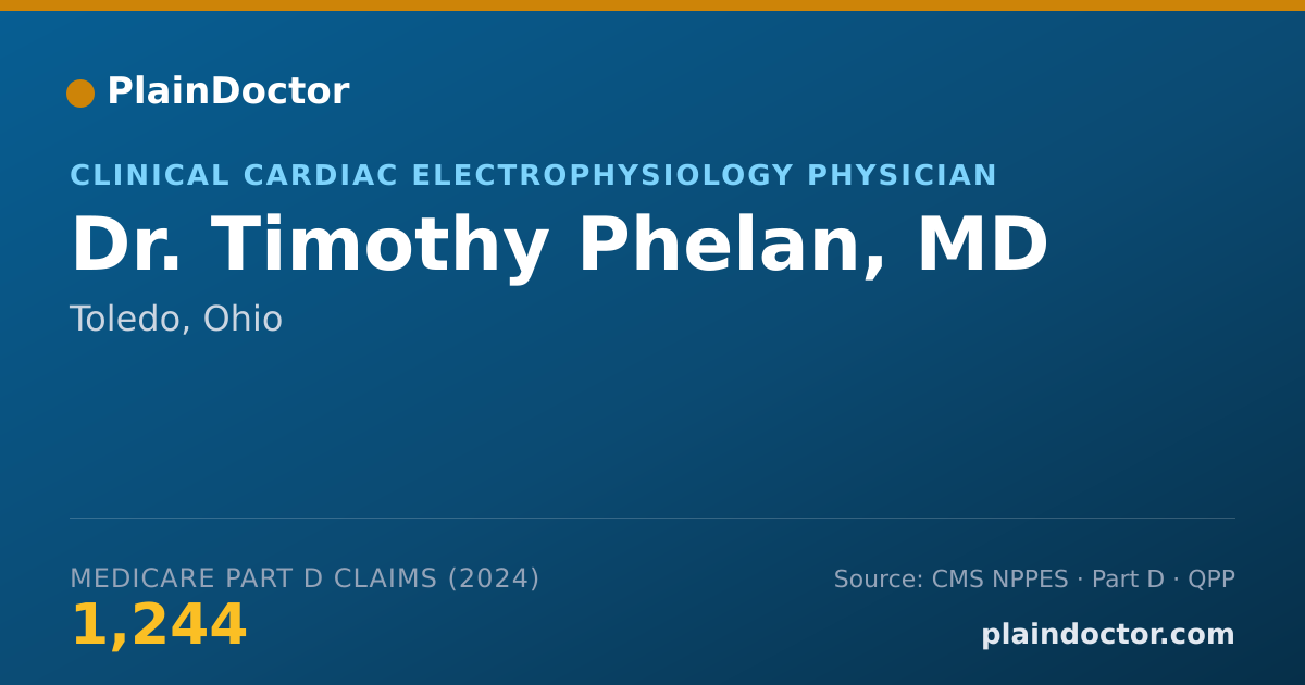 Shareable card for Timothy Phelan, MD - Clinical Cardiac Electrophysiology Physician, Toledo, OH