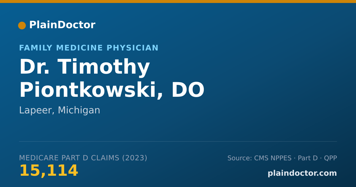 Shareable card for Timothy Piontkowski, DO - Family Medicine Physician, Lapeer, MI