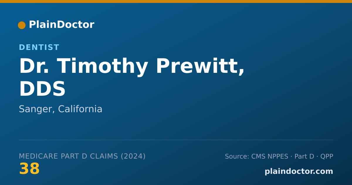 Shareable card for Timothy Prewitt, DDS - Dentist, Sanger, CA