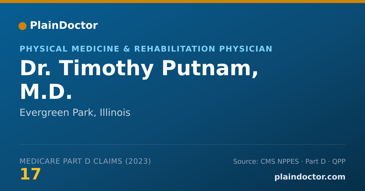 Shareable card for Timothy Putnam, M.D. - Physical Medicine & Rehabilitation Physician, Evergreen Park, IL