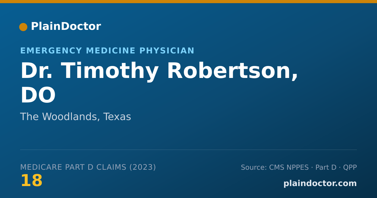 Shareable card for Timothy Robertson, DO - Emergency Medicine Physician, The Woodlands, TX