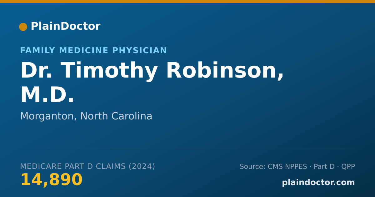 Shareable card for Timothy Robinson, M.D. - Family Medicine Physician, Morganton, NC