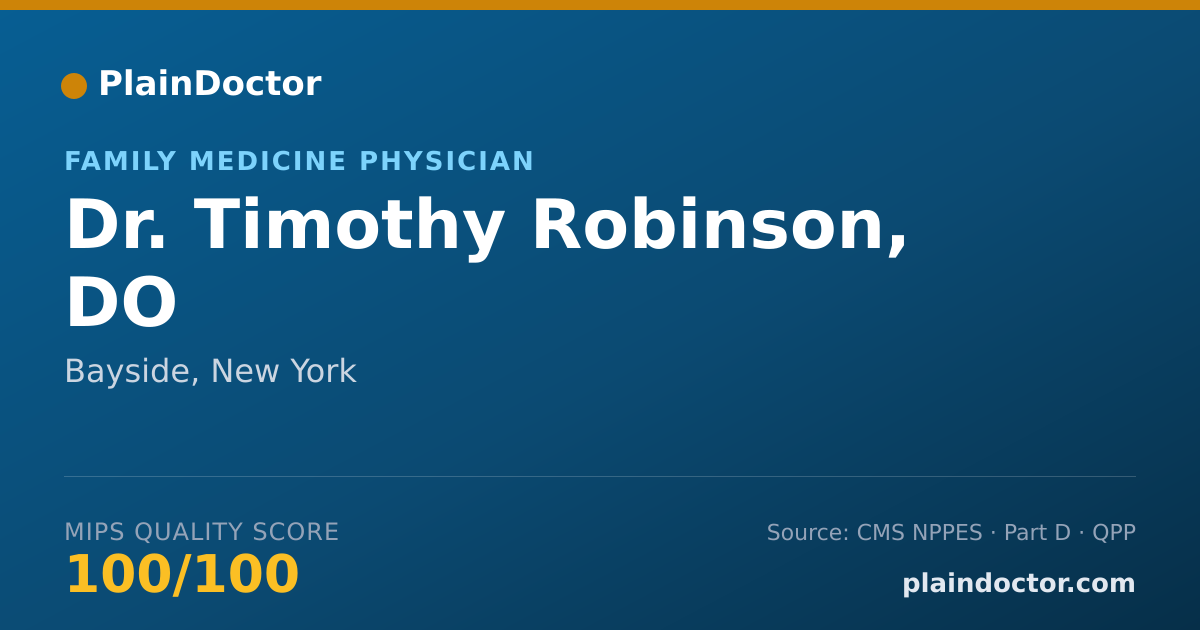 Shareable card for Timothy Robinson, DO - Family Medicine Physician, Bayside, NY