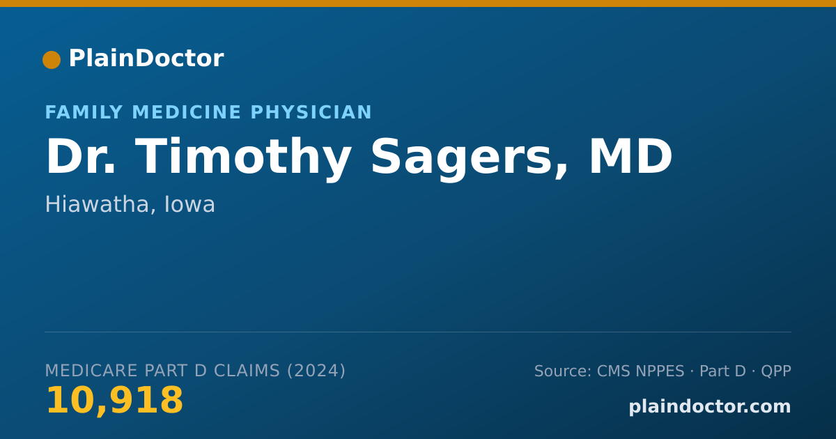 Shareable card for Timothy Sagers, MD - Family Medicine Physician, Hiawatha, IA