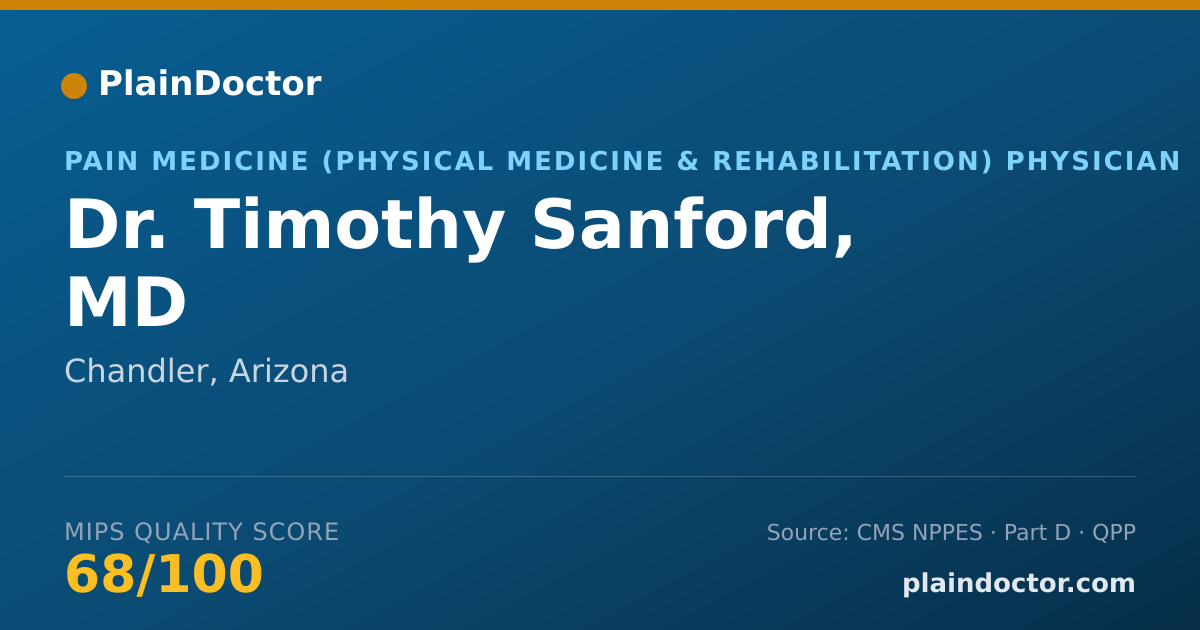 Shareable card for Timothy Sanford, MD - Pain Medicine (Physical Medicine & Rehabilitation) Physician, Chandler, AZ