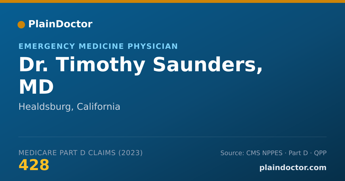 Shareable card for Timothy Saunders, MD - Emergency Medicine Physician, Healdsburg, CA