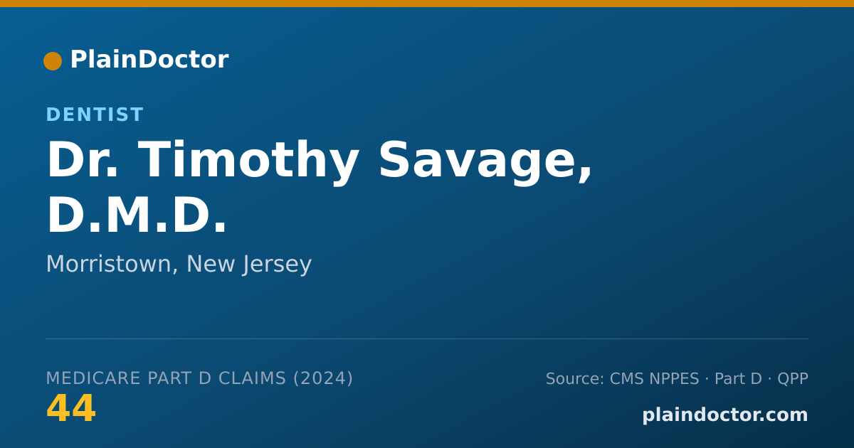 Shareable card for Timothy Savage, D.M.D. - Dentist, Morristown, NJ