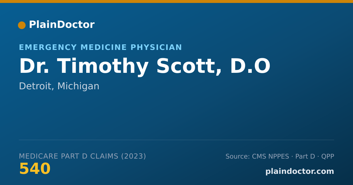 Shareable card for Timothy Scott, D.O - Emergency Medicine Physician, Detroit, MI