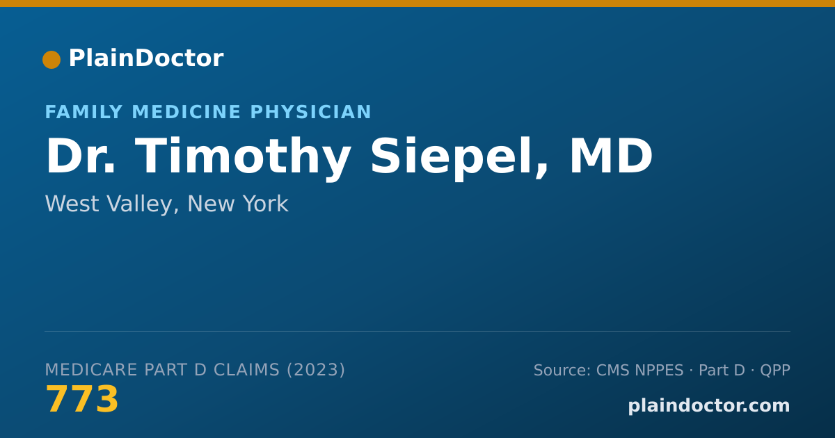 Shareable card for Timothy Siepel, MD - Family Medicine Physician, West Valley, NY